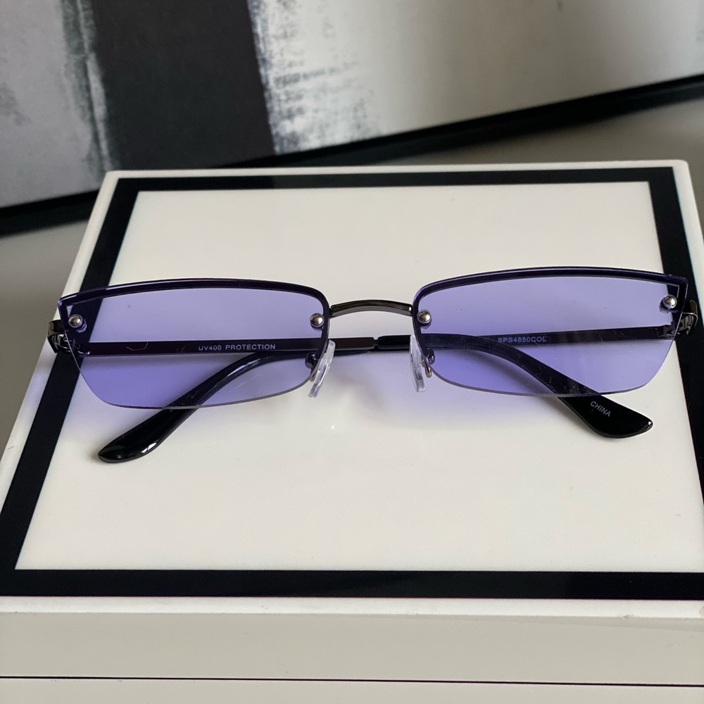 Rimless/Frameless PURPLE 90s/2000s Tintied Sunglasses